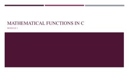 MATHEMATICAL FUNCTIONS IN C
MODULE 1
