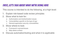First, let’s talk about what we’re doing here
This course is intended to do the following, at a high level:
1. Explain risk-b