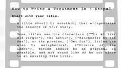 Writing Effective Film Treatments | PDF | Screenplay | Screenwriting