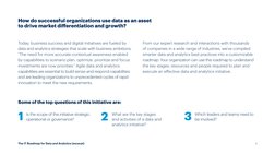 The IT Roadmap for Data and Analytics (excerpt) 
Some of the top questions of this initiative are:
How do successful organiza