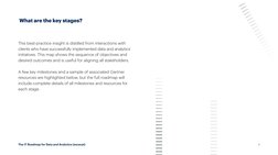 The IT Roadmap for Data and Analytics (excerpt) 
 What are the key stages?  
This best-practice insight is distilled from int