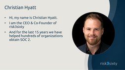 Christian Hyatt
•
Hi, my name is Christian Hyatt. 
•
I am the CEO & Co-Founder of 
risk3sixty
•
And for the last 15 years we