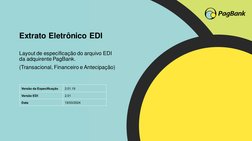 Extrato Eletrônico EDI
Layout de especificação do arquivo EDI 
da adquirente PagBank​.
(Transacional, Financeiro e Antecipaçã