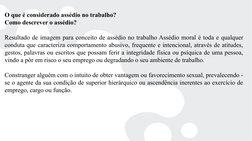 O que é considerado assédio no trabalho?
Como descrever o assédio?
Resultado de imagem para conceito de assédio no trabalho A