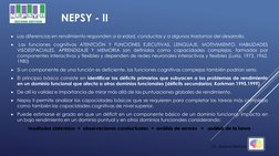 Las diferencias en rendimiento responden a la edad, conductas y a algunos trastornos del desarrollo.

Las funciones cogniti