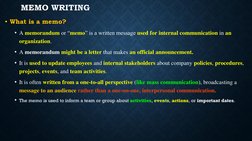Memo and Agenda Writing Guide | PDF | Memorandum | Communication