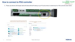 © 2022 Nokia
2
Nokia internal use
How to connect to PSU controller 
1)
Please use ethernet LAN straight cable with below defi