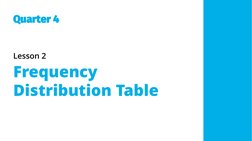Quarter 4
Lesson 2
Frequency 
Distribution Table
