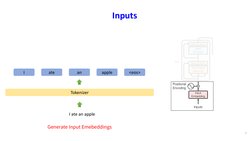 7
I
ate
an
apple
<eos>
Generate Input Emebeddings
I ate an apple 
Tokenizer
Inputs
