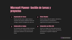(https://gamma.app)Microsoft Planner: Gestión de tareas y 
proyectos
1
Organización de Tareas
Planner permite crear y asigna