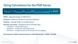 © 2023 CyberArk Software Ltd. All rights reserved
Sizing Calculations for the PSM Server
SPSM = Required storage on PSM Serve