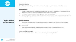 Opinión Pública,
Centro de Estudios Públicos
%
%
Población Objetivo
•
Población de 18 años y más residente en todo el país (a