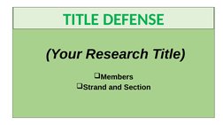 Title Defense Presentation Guidelines | PDF