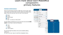 Learn more about each MobiOffice 
component's
primary features
Common control menus:
Files are automatically opened in Web Vi