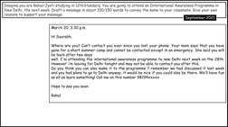 Imagine,you are Rahul/Jyoti studying in 12thStandard. You are going to attend an International Awareness Programme in 
New De