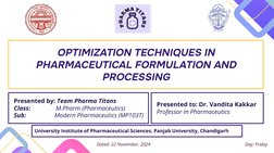Optimization Techniques in Pharmaceutical Formulation and Processing ...