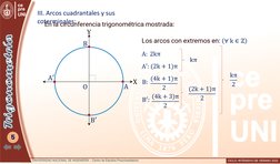 5
III. Arcos cuadrantales y sus 
coterminales:
X
Y
A
B
A′
B′
O
En la circunferencia trigonométrica mostrada:
Los arcos con ex
