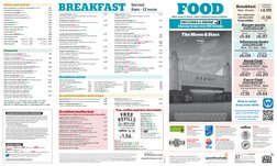 Eggs Benedict 725 kcal
5.14
Two poached eggs, on an English muffin, with Wiltshire cured ham, 
Hollandaise sauce, rocket
Mush