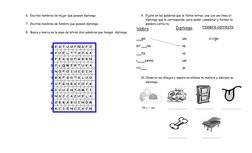 6. Escribe nombres de mujer que posean diptongo.
7. Escribe nombres de hombre que posean diptongo.
8. Busca y marca en la sop