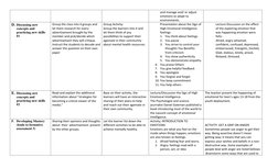 and manage and/ or adjust 
emotions to adapt to 
environments.     
D. Discussing new 
concepts and 
practicing new skills 
#
