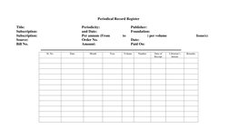 Periode Register Periodical Record Register Format | PDF