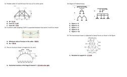 15. Flexible cables CF and DE brace the truss at its center panel. 
 
 
 
 
 
 
 
 
A. W = 13.35 
B. Force CF = 6.29 
C. Forc