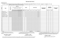 TIME BOOK AND PAYROLL
General Form No. 7(A)
Revised August, 1984
(state job or project on which labor was performed)
Number
N