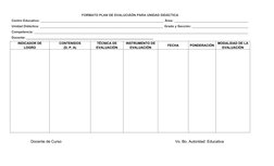 Formato de Plan de Evaluación Didáctica | PDF | Evaluación | Aprendizaje