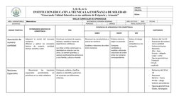 S. D. H. et. G
INSTITUCION EDUCATIVA TÉCNICA LA ENSEÑANZA DE SOLEDAD
“Generando Calidad Educativa en un ambiente de Exigencia