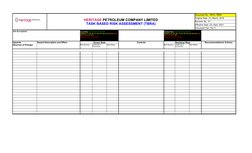 Job description:
Gross Risk
Residual Risk
HERITAGE PETROLEUM COMPANY LIMITED
TASK BASED RISK ASSESSMENT (TBRA)
Document No.: