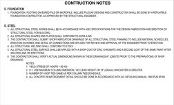 CONTRUCTION NOTES
D. FOUNDATION
1. FOUNDATION: FOOTING ON BORED PILE OR MICROPILE. INCLUDE PILECAP DESIGNS AND CONSTRUCTION S