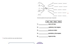 7. Lee, forma y escribe tres veces cada sílaba indirecta.
8. 
Escribe las palabras del recuadro según corre