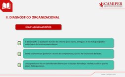www.camiper.com
II. DIAGNÓSTICO ORGANIZACIONAL
RESULTADOS DIAGNÓSTICO
El desempeño se evalúa en función de criterios poco cla