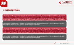 www.camiper.com
I. INTRODUCCIÓN:
La teoría del capital humano nació oficialmente como un intento de explicar la parte del cre