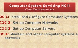 OC 1: Install and Configure Computer Systems
Computer System Servicing NC II
Core Competencies
Computer System Servicing NC I