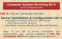 COC 3: Set-up Computer Servers
Computer System Servicing NC II
Core Competencies
Computer System Servicing NC II
Core Compete