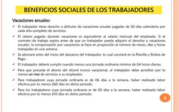 8
Vacaciones anuales:

El trabajador tiene derecho a disfrutar de vacaciones anuales pagadas de 30 días calendario por
cada