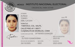 DOMICILIO
-TANTOCO, COL. XALPA, 
CALLE PINO #11 08977
CUAJIMALPA DE MORELOS, CDMX
MÉXICO
INSTITUTO NACIONAL ELECTORAL
CREDENC