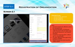 6 
Process Flow     

Create User ID , Password 

Provide E-Mail ID 

Provide Mobile No. 

E-sign  by entering OTP receiv