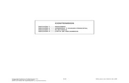 CONTENIDOS
SECCIÓN 1 ........RESUMEN
SECCIÓN 2  .......ARMARIO Y CHASIS PRINCIPAL
SECCIÓN 3 ........ELÉCTRICA
SECCIÓN 4 .....
