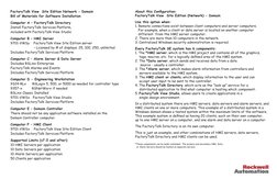 FactoryTalk View  Site Edition Network - Domain
Bill of Materials for Software Installation
 
Computer A – FactoryTalk Direct