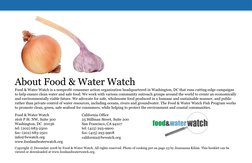 About Food & Water Watch
 
 
Food & Water Watch
1616 P St. NW, Suite 300
Washington, DC  20036
tel: (202) 683-2500
fax: (202)