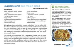 9
food & water watch
 
Ingredients: 
Directions: Use a melon baller to make melon balls. Toss the melon with 
the oil and hal