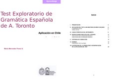 Test Exploratorio de 
Gramática Española 
de A. Toronto
Aplicación en Chile
Aplicación en Chile
Segunda Edición
Segunda Edici