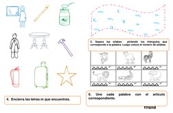 mula 
4.  Encierra las letras m que encuentres. 
 
 
5. Separa las silabas  pintando los triángulos que