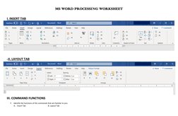 MS Word Processing Worksheet Guide | PDF