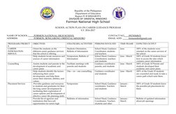 Career Guidance Program Action Plan | PDF | School Counselor | Teachers