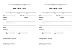 Child Development Center Enrollment Form | PDF