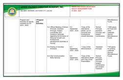 UPPER VILLAGES CHRISTIAN ACADEMY, INC.
#25 BRGY. RIVERSIDE, SAN PEDRO CITY, LAGUNA
SENIOR HIGH SCHOOL DEPARTMENT
FACULTY DEVE