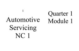1
Automotive
Servicing
NC 1
Quarter 1
Module 1
